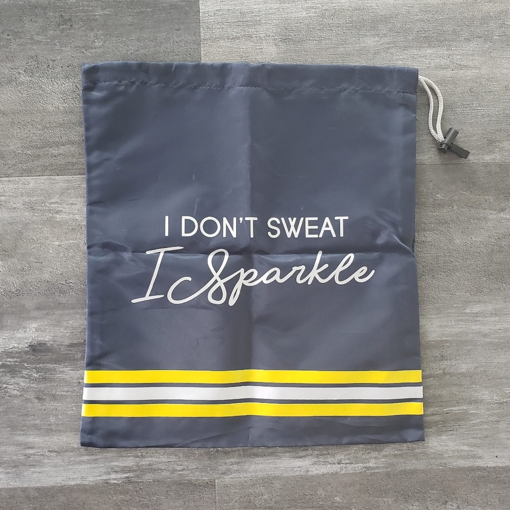 Navy I Sparkle Drawstring Storage Bag